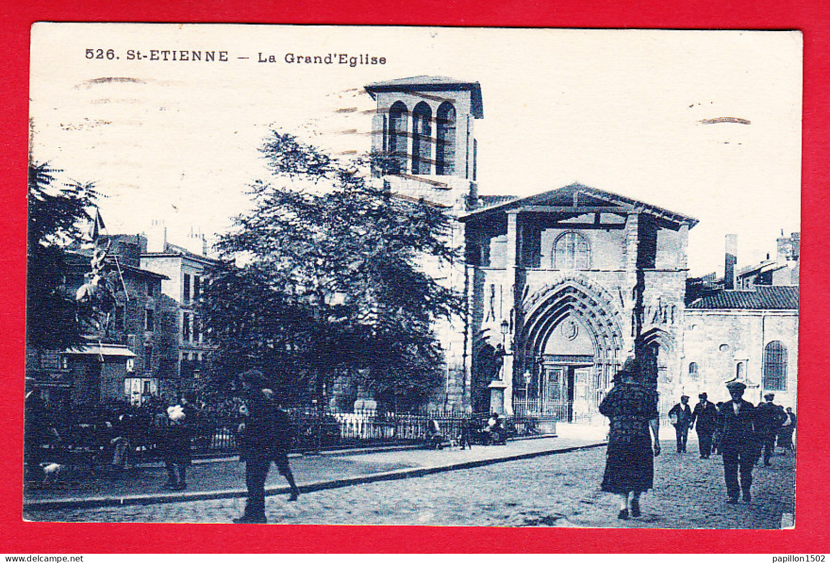 F-42-Saint Etienne-16P94  La Grand'église, Animation, Cpa BE - Saint Etienne