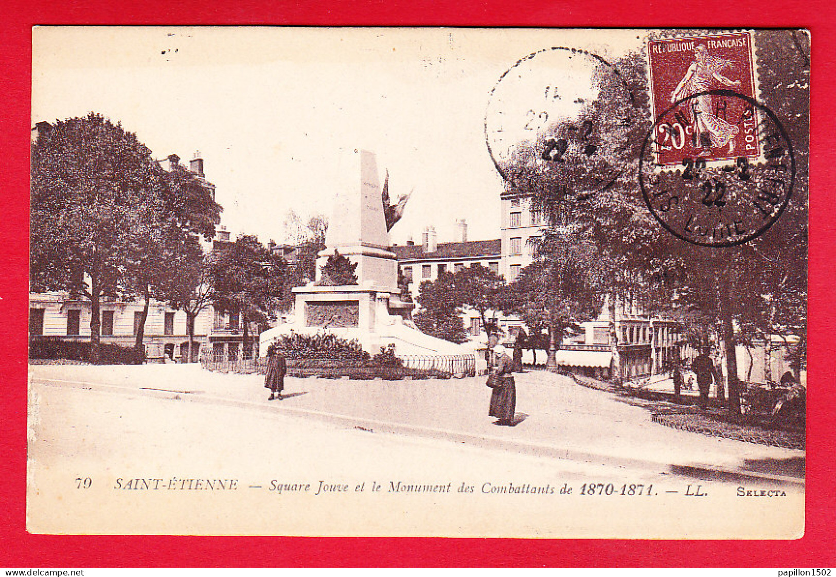 F-42-Saint Etienne-17P94  Le Square Jouve Et Le Monument Des Combattants De 1870-1871, Cpa BE - Saint Etienne