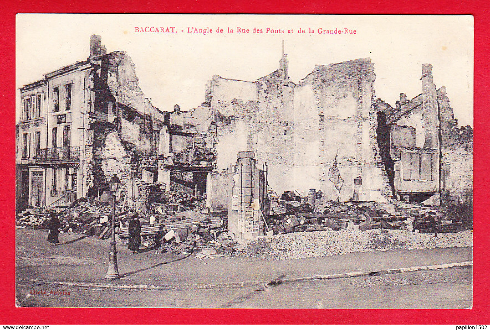 F-54-Baccarat-01P94 L'angle De La Rue Des Ponts Et De La Grande Rue, Maisons Détruites, Cpa BE - Baccarat