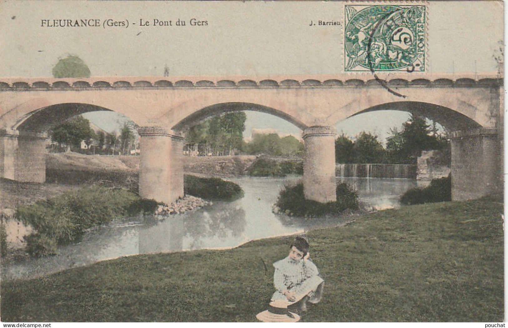 MO 26-(32) FLEURANCE - LE PONT DU GERS - CARTE COLORISEE - 2 SCANS - Fleurance