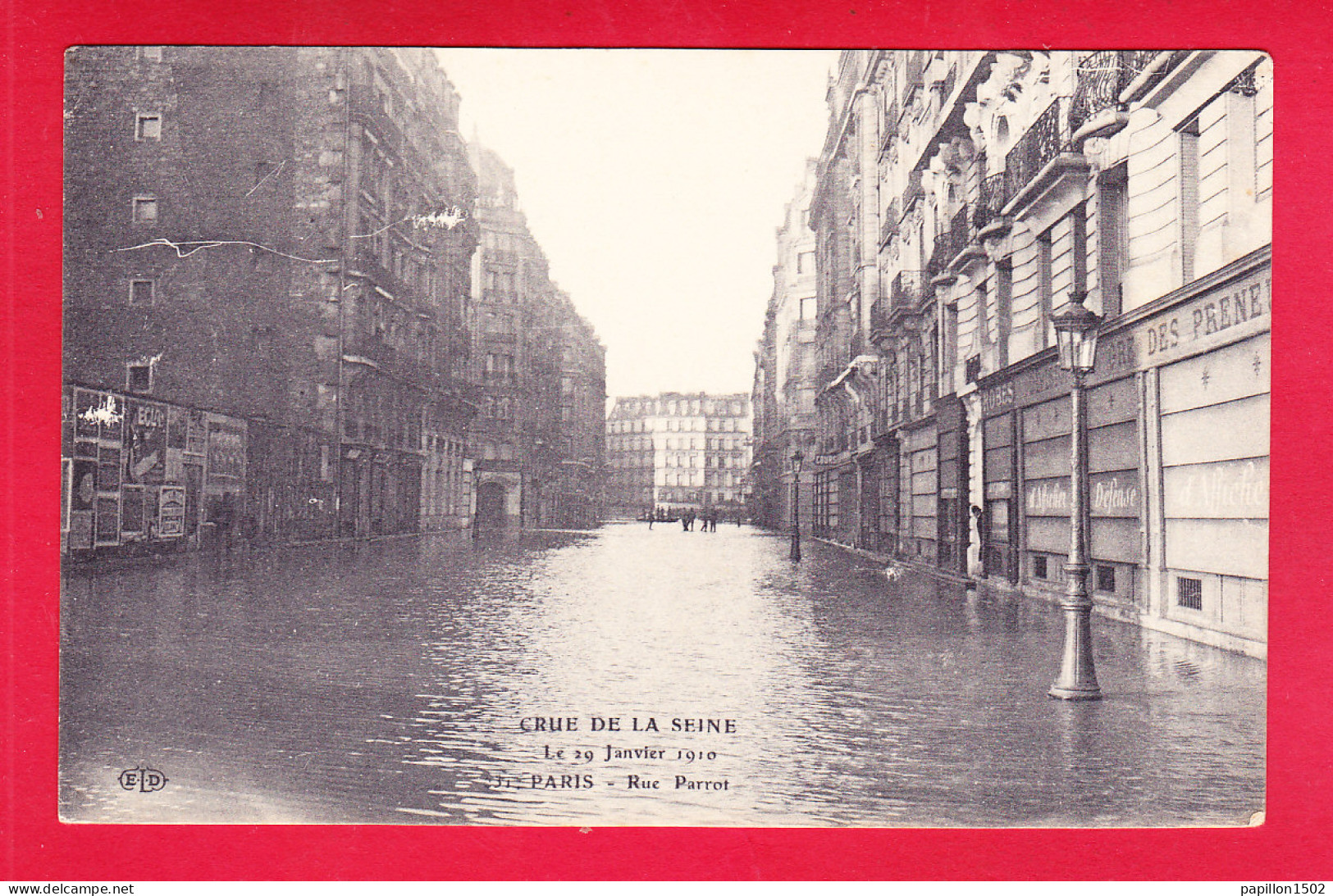 F-75-Paris-852P260  Crue De La Seine, Le 29 Janvier 1910, La Rue Parrot, Cpa BE - Paris Flood, 1910