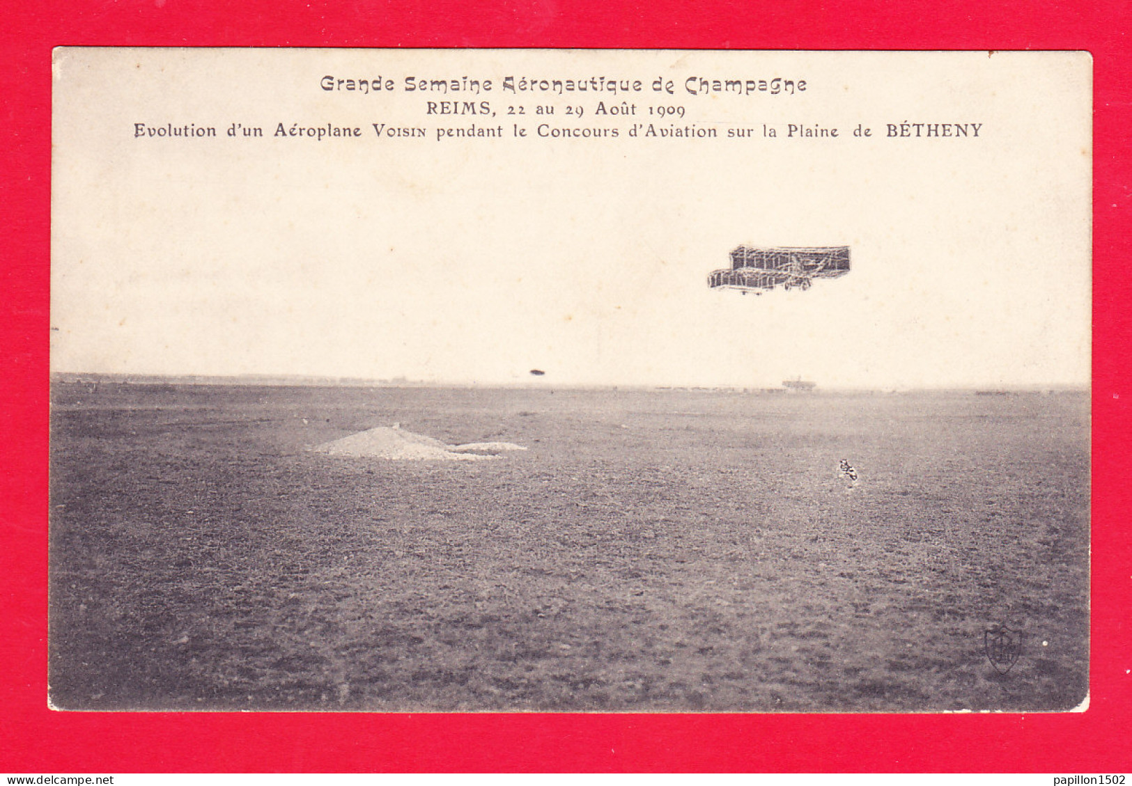 Aviation-584Ph111 Grande Semaine D'aviation De Champagne, Aéroplane VOISIN Sur La Plaine De BETHENY - ....-1914: Precursors