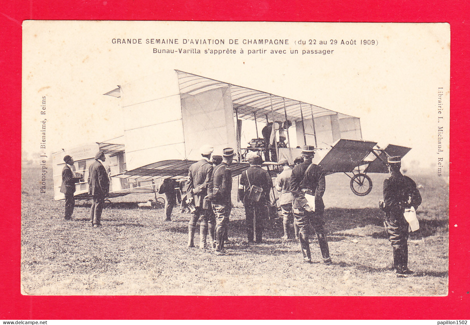 Aviation-590Ph111  Grande Semaine D'aviation De Champagne, BUNAU VARILLA S'apprête à Partir Avec Un Passager - Aviadores