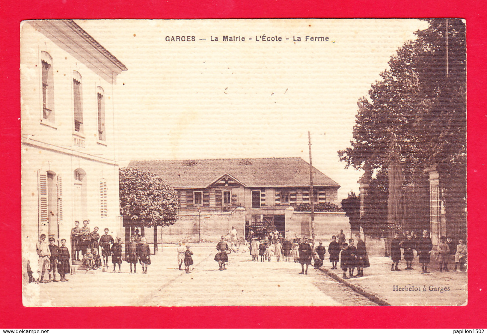 F-95-Garges-01Ph124  La Mairie, L'école, La Ferme, Grosse Animation, Cpa  - Garges Les Gonesses