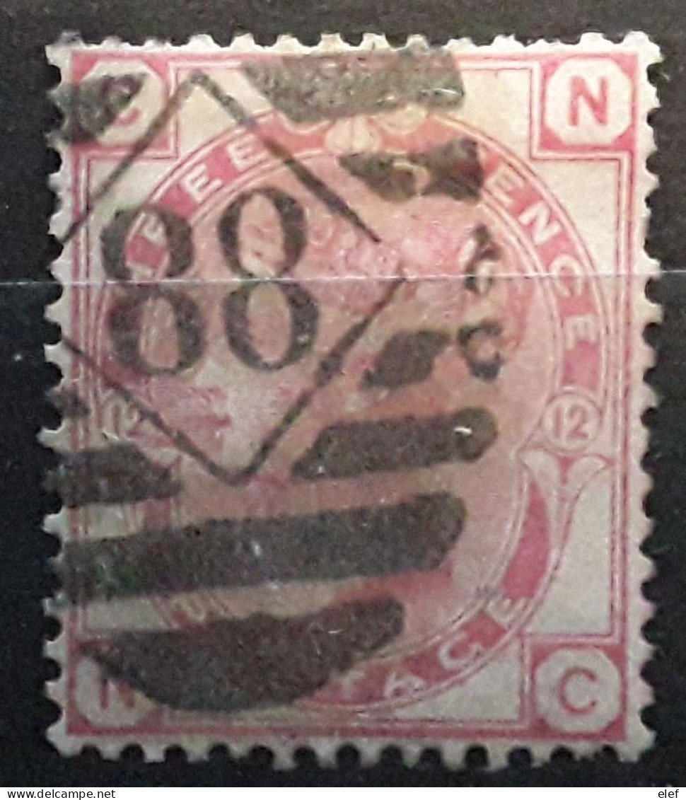 GB Queen Victoria 1873, Yvert No 51, 3 Pence Rose Plate Planche 12 Filigrane Tige De Rose, , Obl TB - Oblitérés