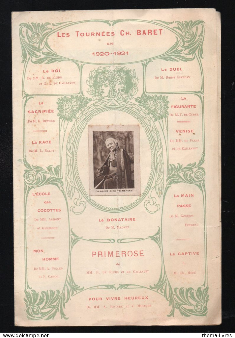 Programme Des Tournées Charles BARET  1920-21 PRIMEROSE  (M6519) - Programmi