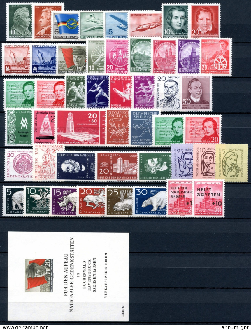 DDR Jahrgang 1956 Postfrisch Jede MiNr 1x Mit Block #DDR-XX-1956 - Other & Unclassified