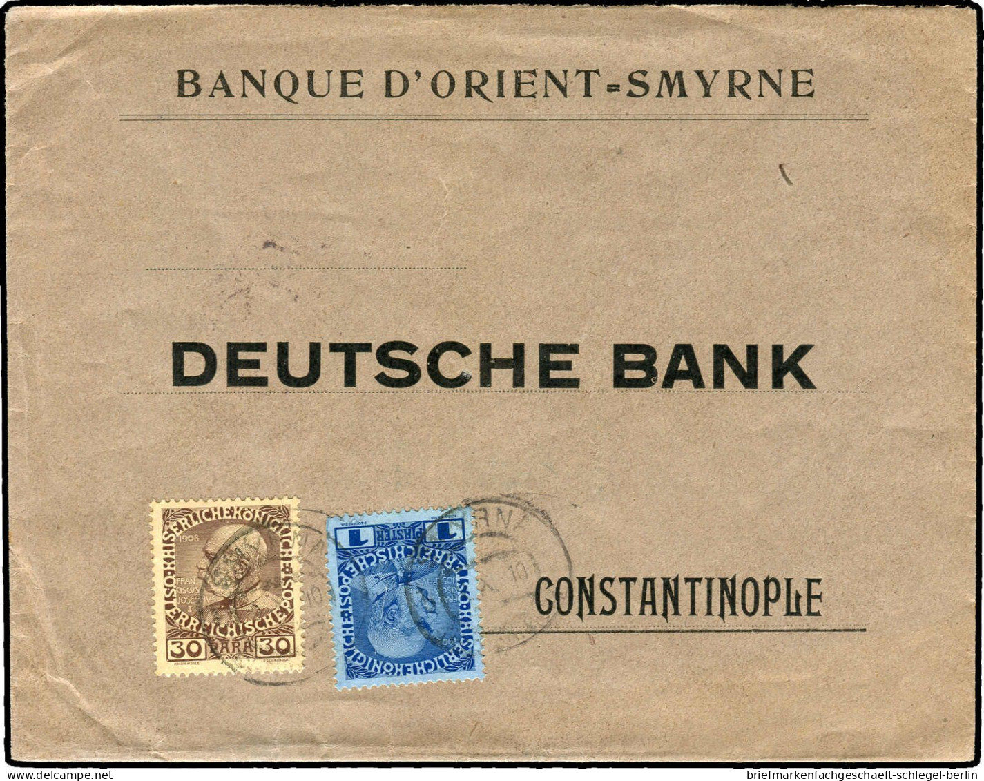 Österreich Post In Der Levante, 1910, 55, 57, Brief - Levante-Marken