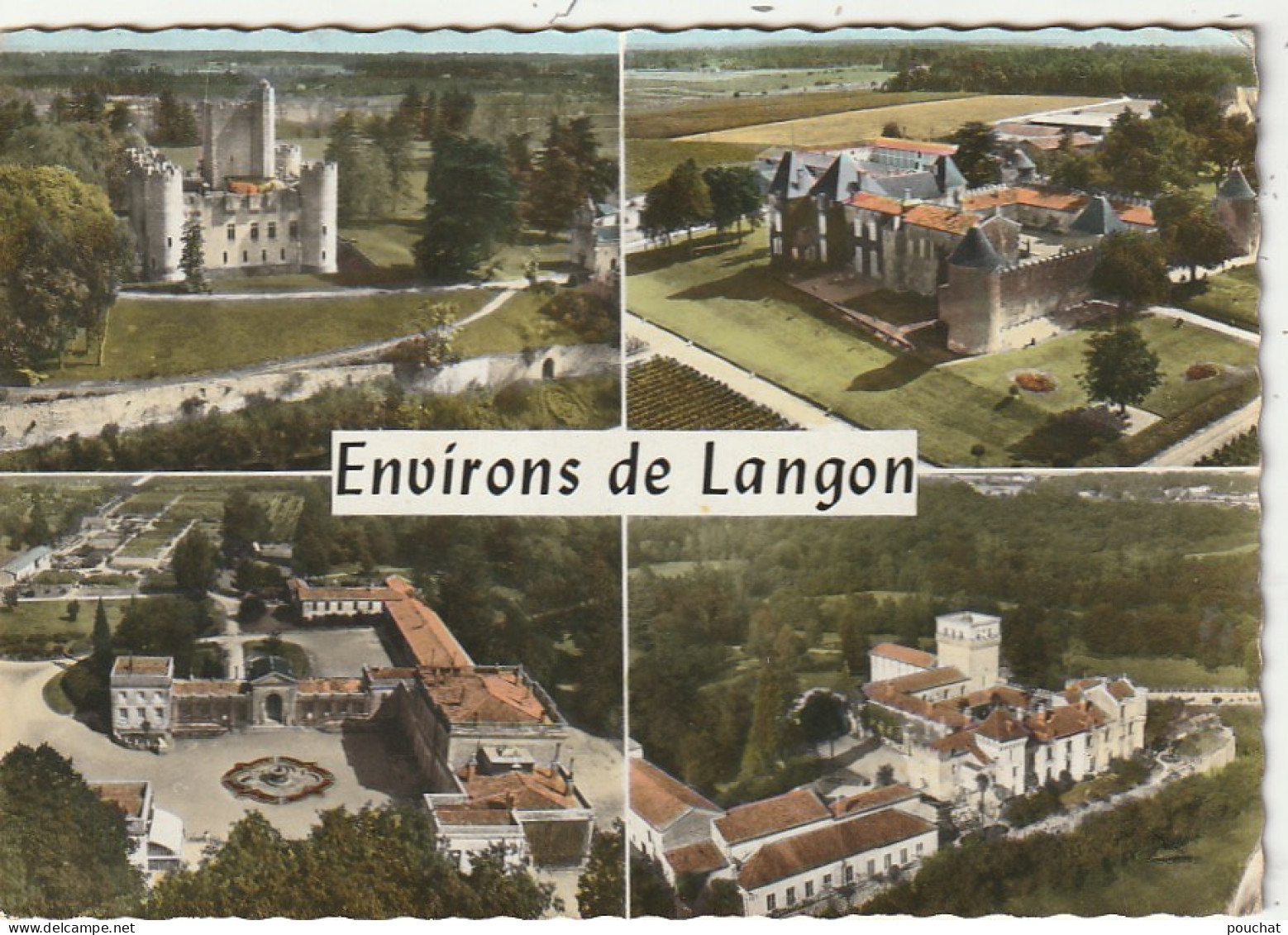 NE 4-(33) ENVIRONS DE LANGON - CARTE MULTIVUES COULEURS - 2 SCANS  - Langon