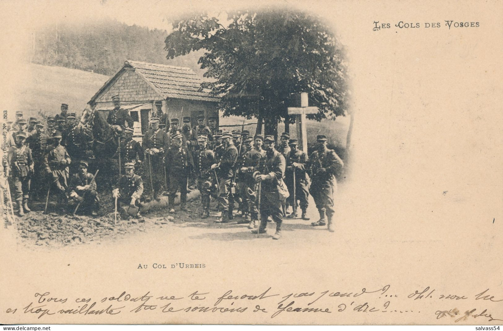 67) Au Col D'Urbeis - Militaires à La Douane (dos Non Séparé - Précurseur) - Autres & Non Classés