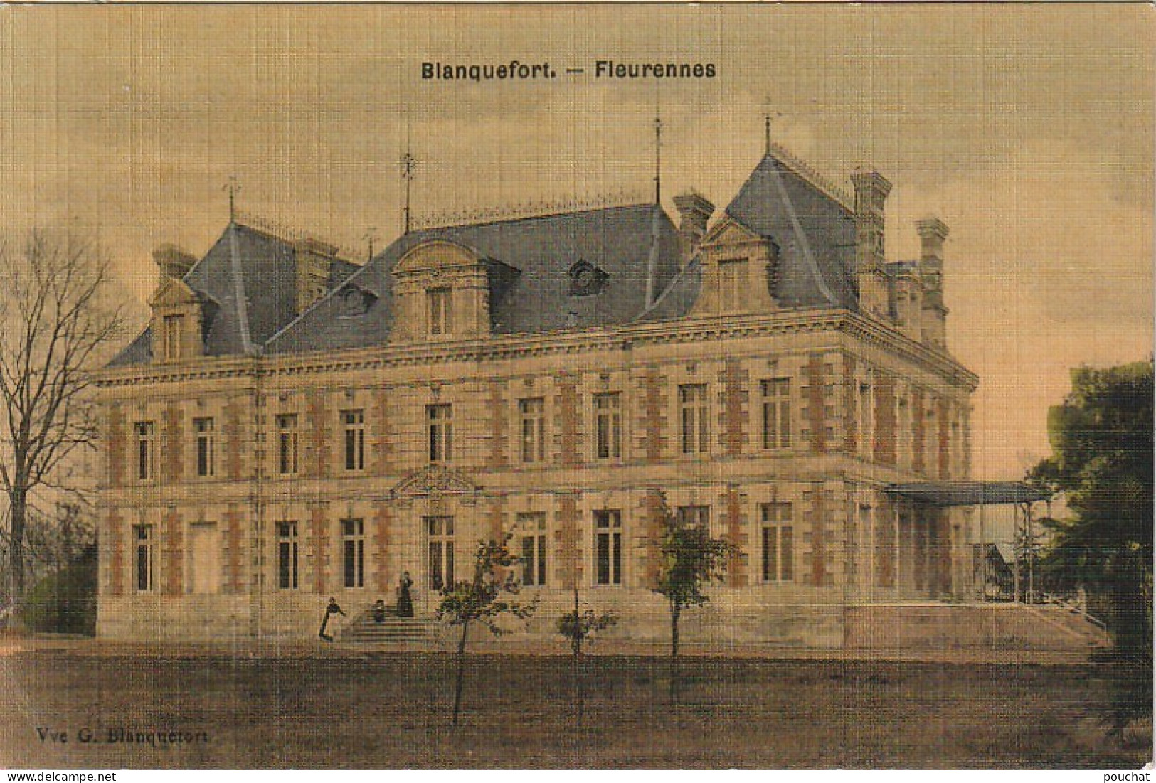 NE 6-(33)  BLANQUEFORT - FLEURENNES - CARTE COLORISEE TOILEE - 2 SCANS - Blanquefort