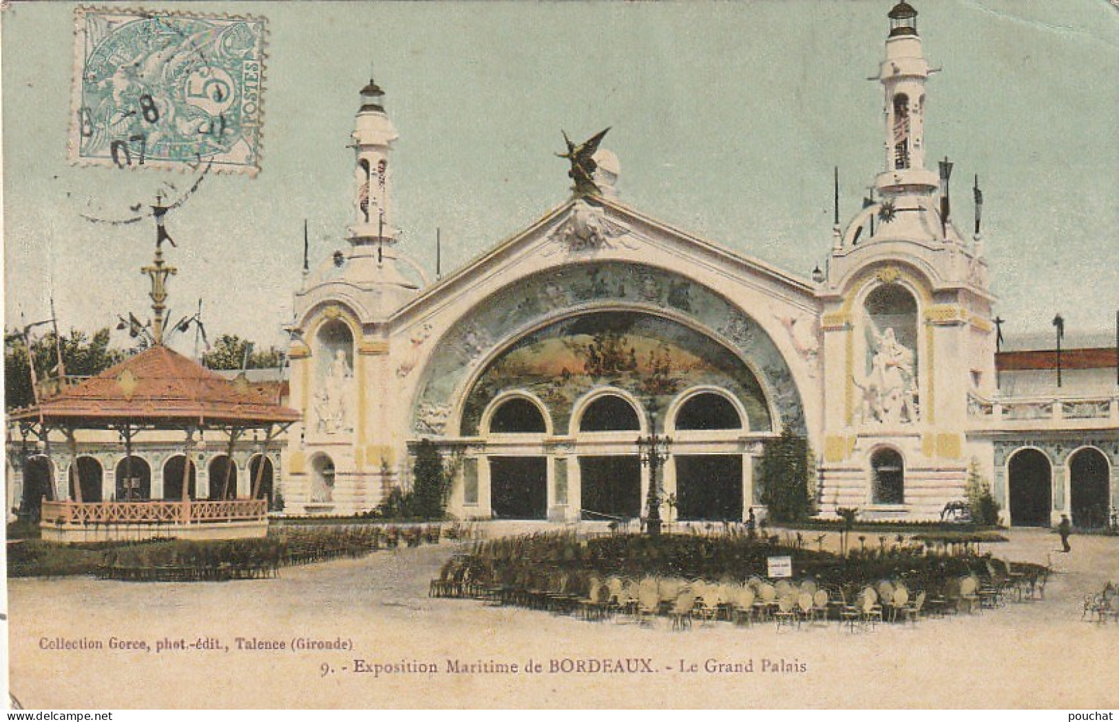 NE 6-(33)  EXPOSITION MARITIME DE BORDEAUX - LE GRAND PALAIS - CARTE COLORISEE  - 2 SCANS - Bordeaux