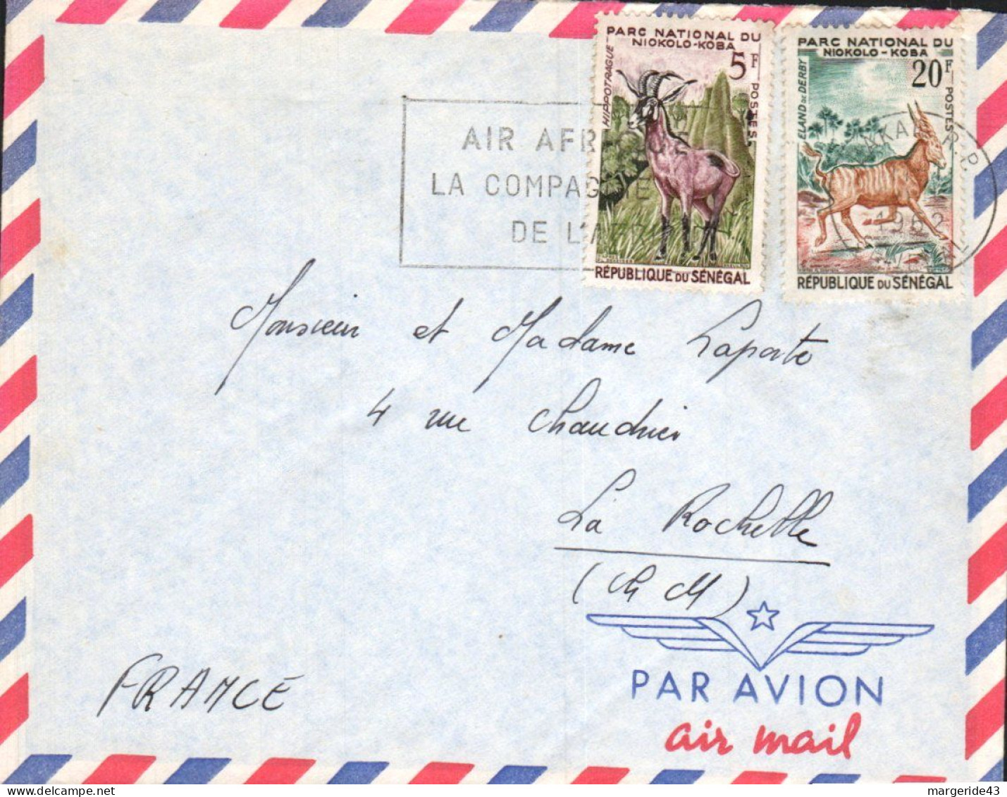 SENEGAL AFFRANCHISSEMENT COMPOSE SUR  LETTRE POUR LA FRANCE 1962 - Senegal (1960-...)