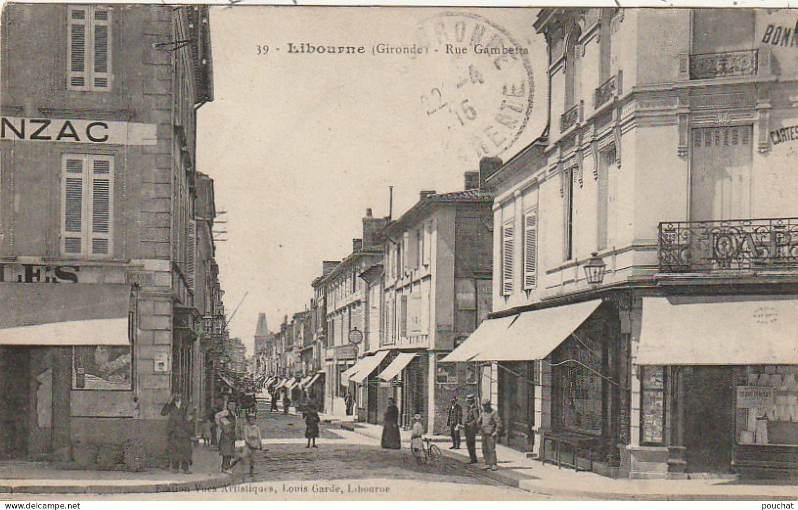 NE 6-(33) LIBOURNE - RUE GAMBETTA - COMMERCES - ANIMATION - 2 SCANS - Libourne