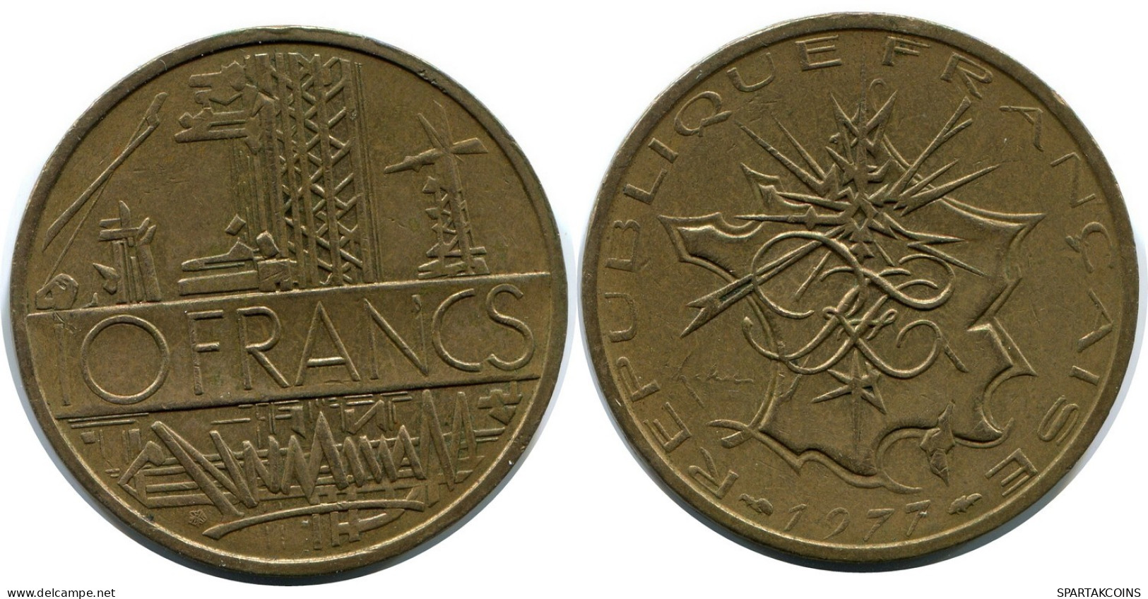 10 FRANCS 1977 FRANCE Coin #AX099.U.A - 10 Francs