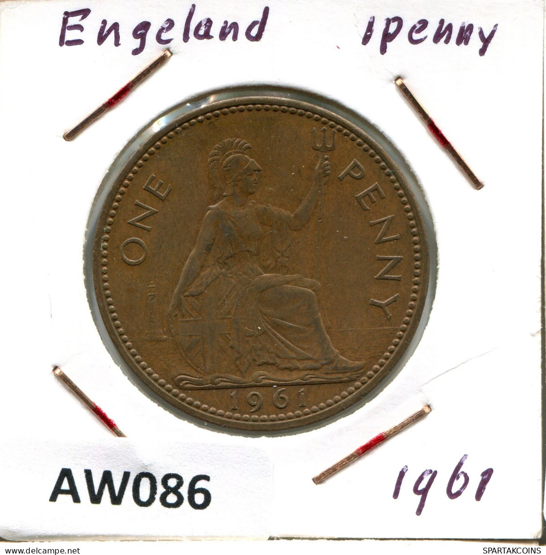 PENNY 1961 UK GBAN BRETAÑA GREAT BRITAIN Moneda #AW086.E.A - D. 1 Penny