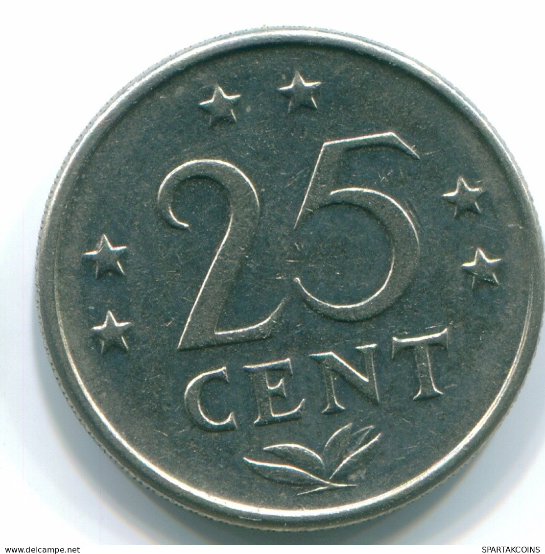 25 CENTS 1971 NETHERLANDS ANTILLES Nickel Colonial Coin #S11528.U.A - Antilles Néerlandaises