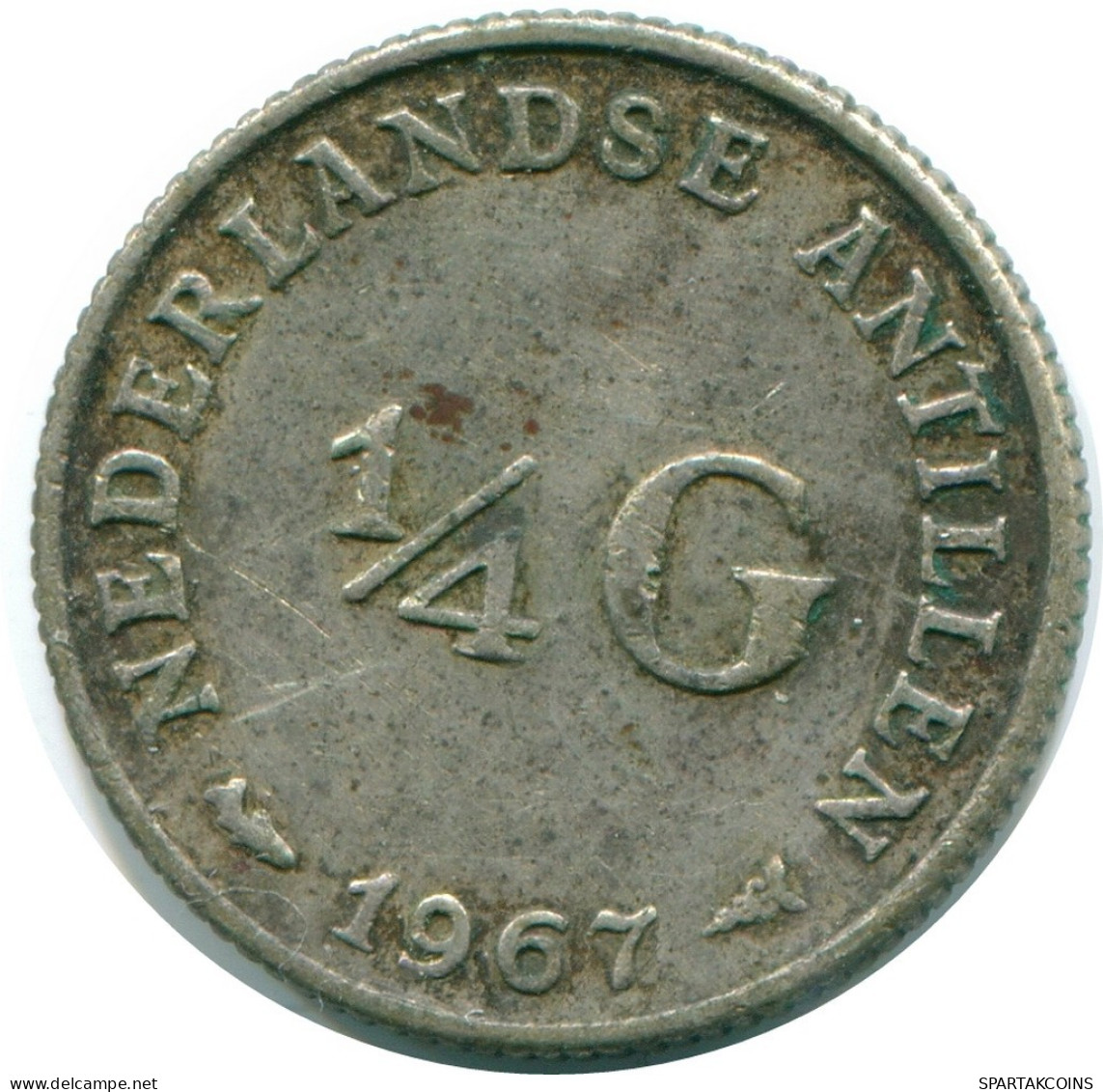 1/4 GULDEN 1967 NETHERLANDS ANTILLES SILVER Colonial Coin #NL11589.4.U.A - Antilles Néerlandaises