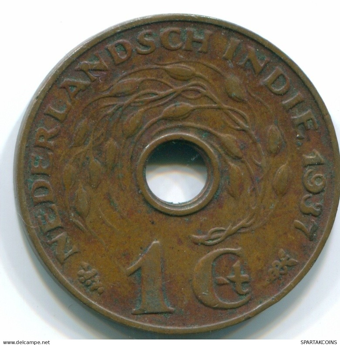 1 CENT 1937 INDES ORIENTALES NÉERLANDAISES INDONÉSIE INDONESIA Bronze Colonial Pièce #S10262.F.A - Indes Néerlandaises