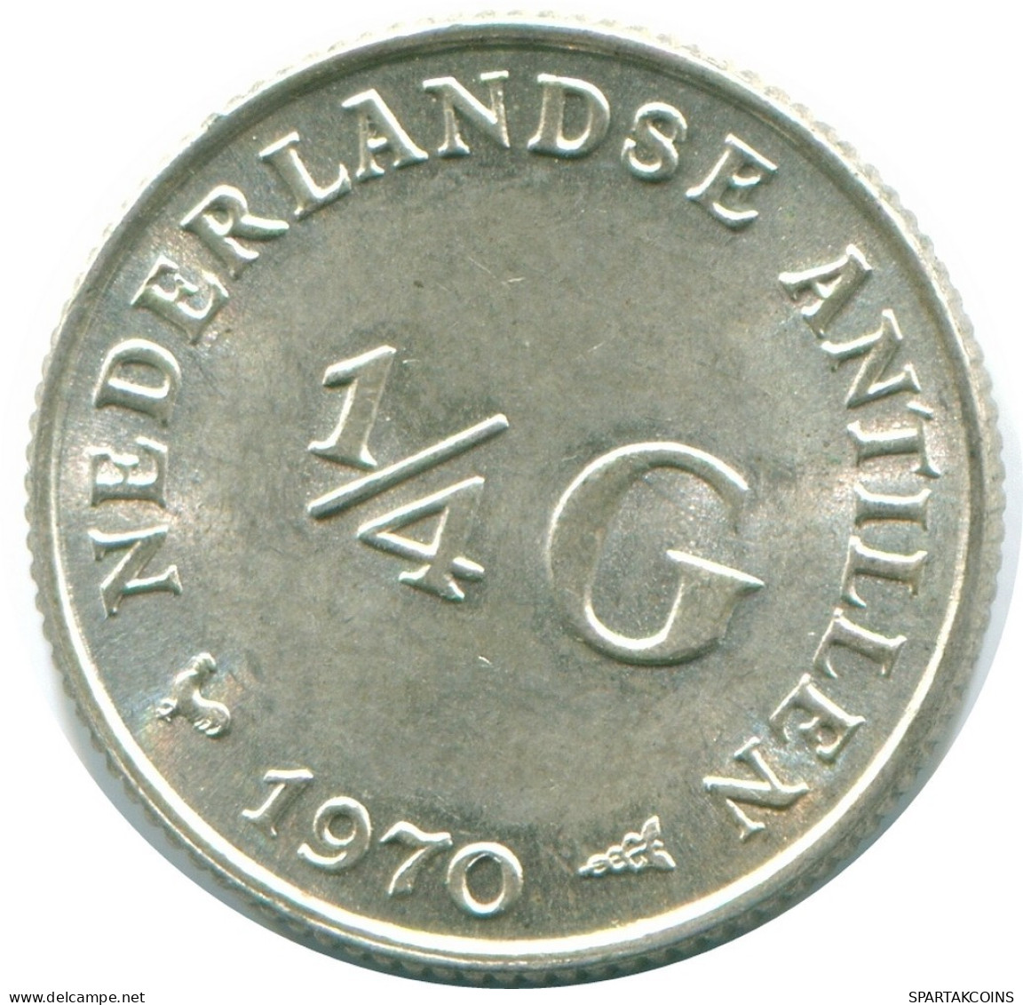 1/4 GULDEN 1970 NIEDERLÄNDISCHE ANTILLEN SILBER Koloniale Münze #NL11640.4.D.A - Antilles Néerlandaises