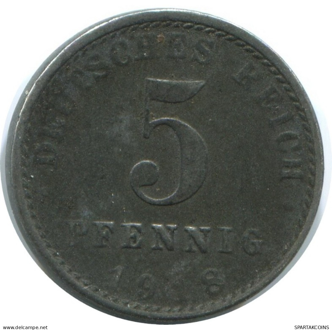 5 PFENNIG 1918 ALEMANIA Moneda GERMANY #AE315.E.A - 5 Renten- & 5 Reichspfennig