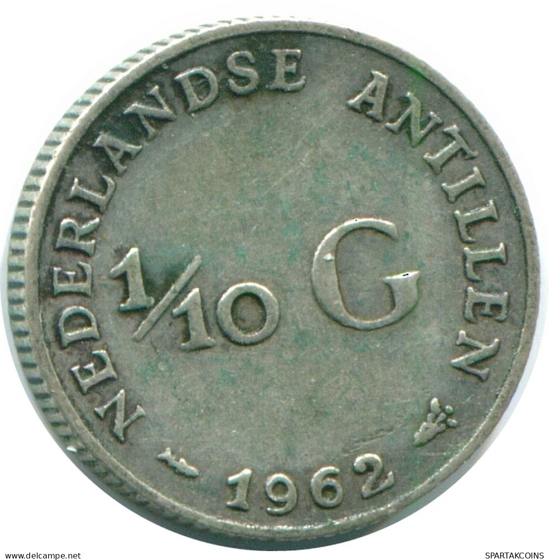 1/10 GULDEN 1962 NIEDERLÄNDISCHE ANTILLEN SILBER Koloniale Münze #NL12420.3.D.A - Antilles Néerlandaises