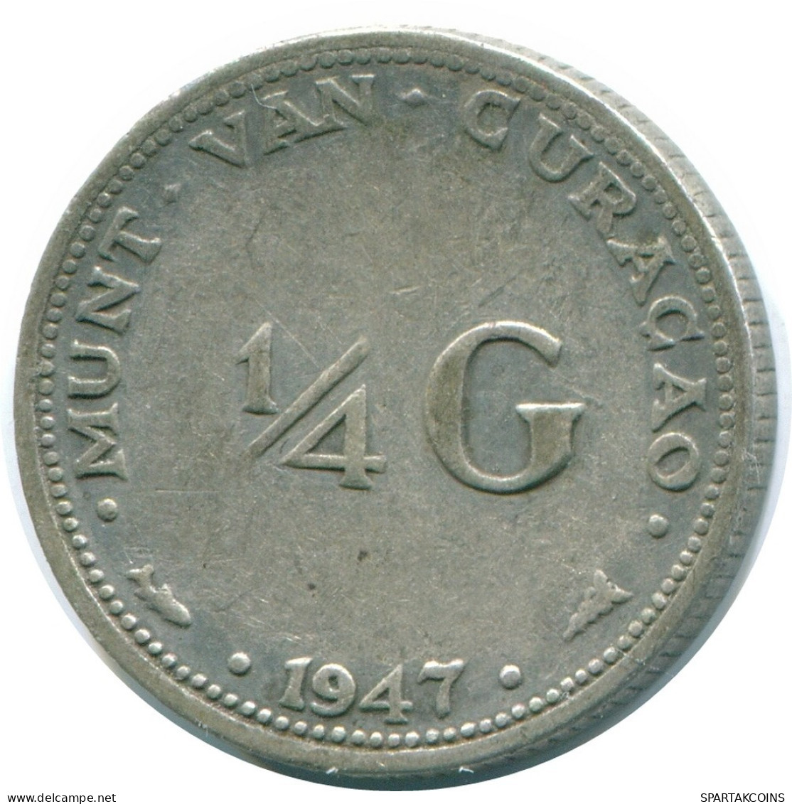 1/4 GULDEN 1947 CURACAO NIEDERLANDE SILBER Koloniale Münze #NL10745.4.D.A - Curacao