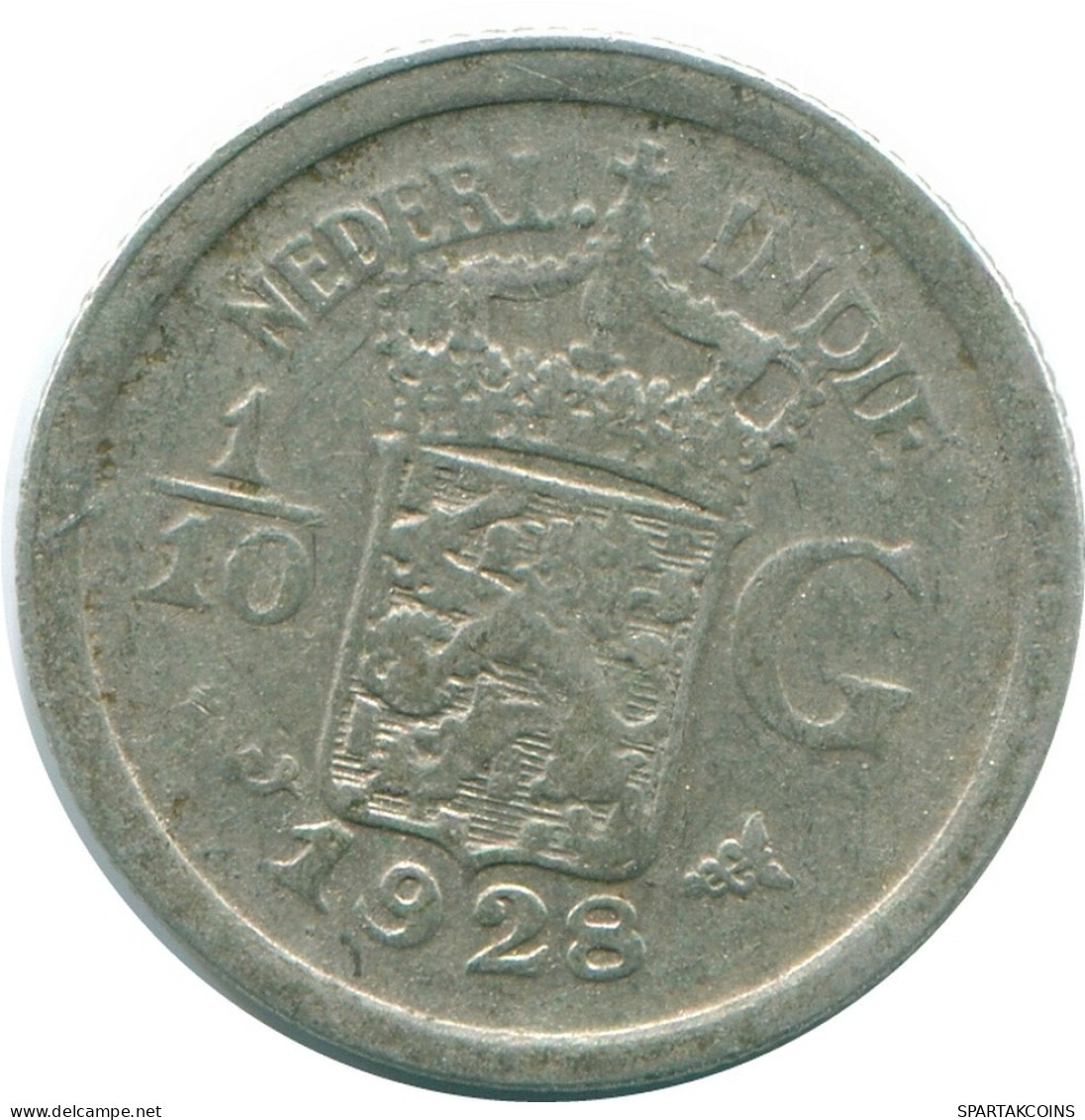 1/10 GULDEN 1928 NETHERLANDS EAST INDIES SILVER Colonial Coin #NL13419.3.U.A - Indes Neerlandesas