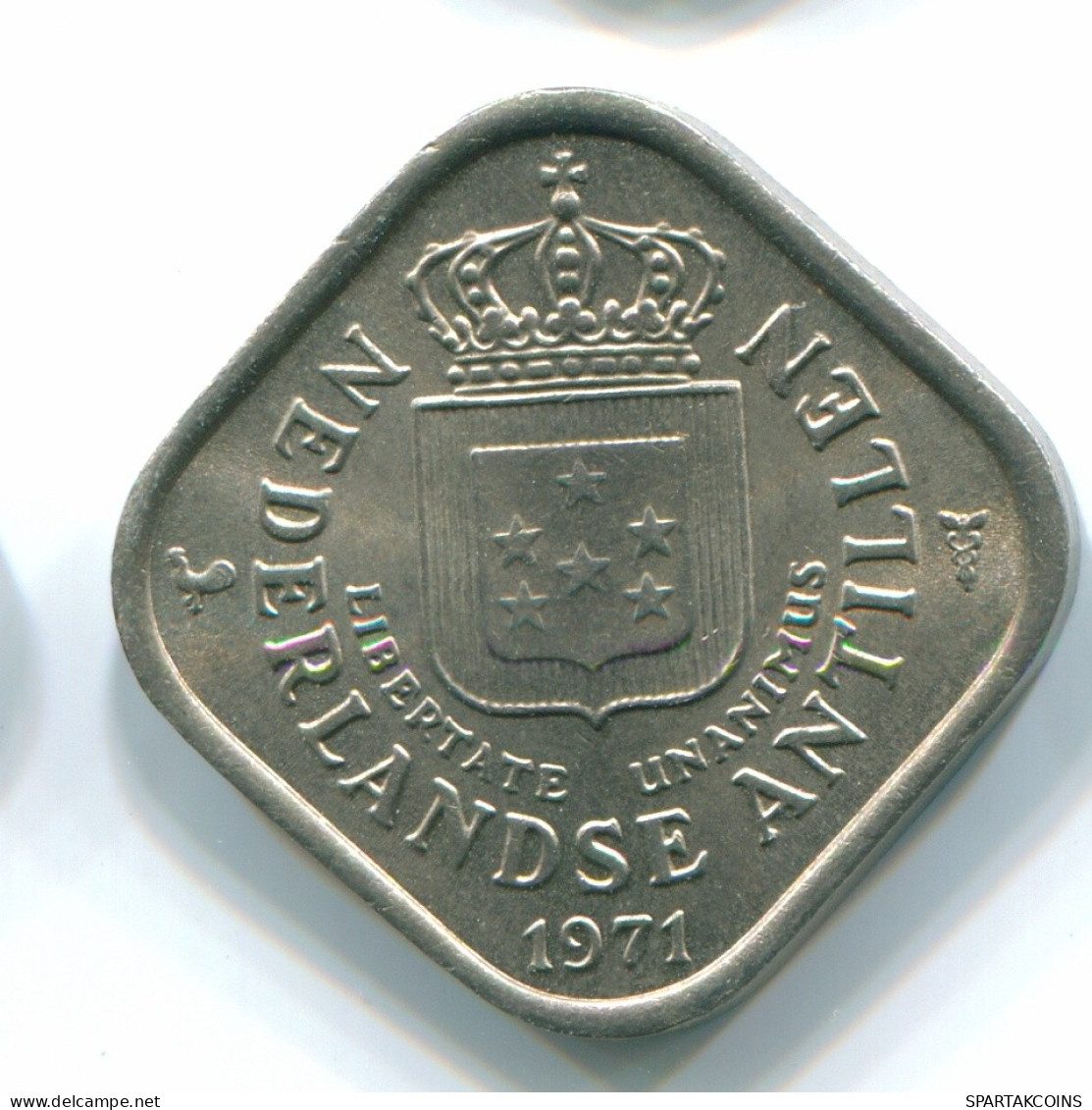 5 CENTS 1971 ANTILLAS NEERLANDESAS Nickel Colonial Moneda #S12209.E.A - Antilles Néerlandaises