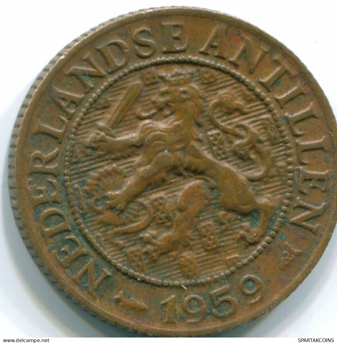 1 CENT 1959 NIEDERLÄNDISCHE ANTILLEN Bronze Fish Koloniale Münze #S11040.D.A - Antilles Néerlandaises