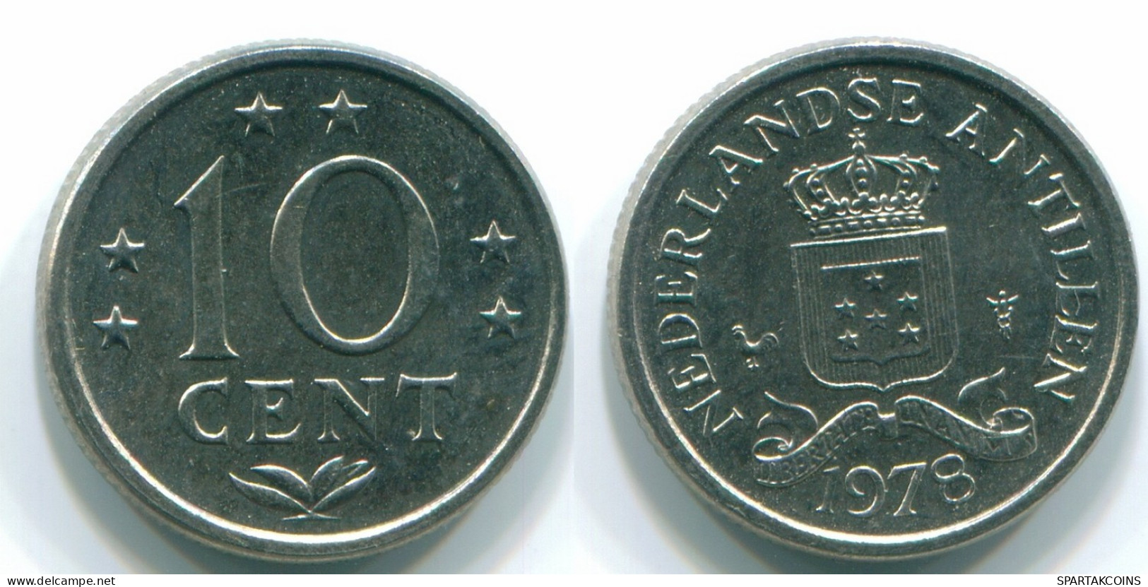 10 CENTS 1978 ANTILLAS NEERLANDESAS Nickel Colonial Moneda #S13542.E.A - Antilles Néerlandaises