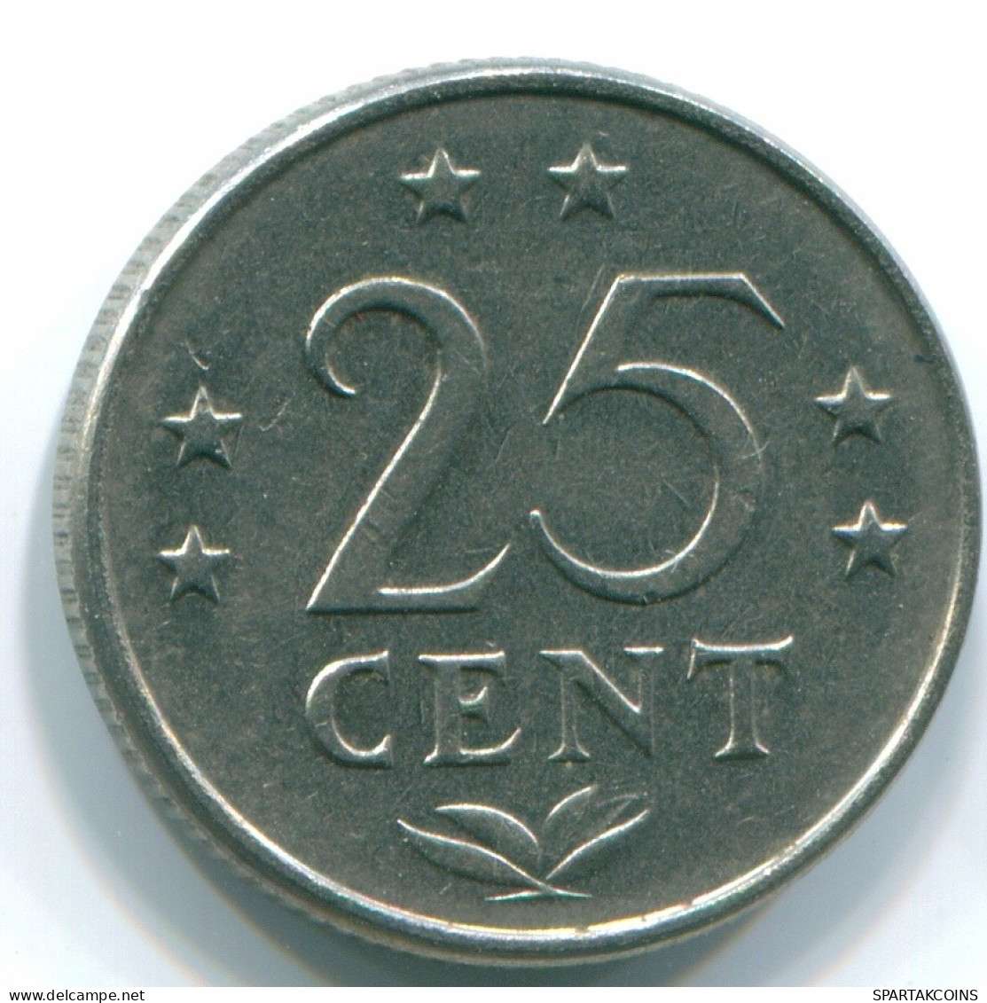 25 CENTS 1970 ANTILLES NÉERLANDAISES Nickel Colonial Pièce #S11464.F.A - Antilles Néerlandaises