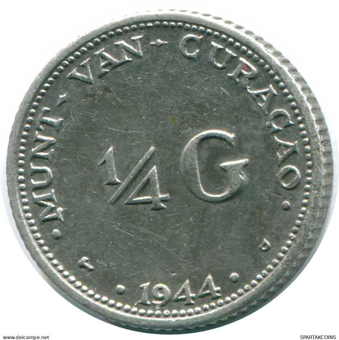 1/4 GULDEN 1944 CURACAO NÉERLANDAIS NETHERLANDS ARGENT Colonial Pièce #NL10552.4.F.A - Curacao