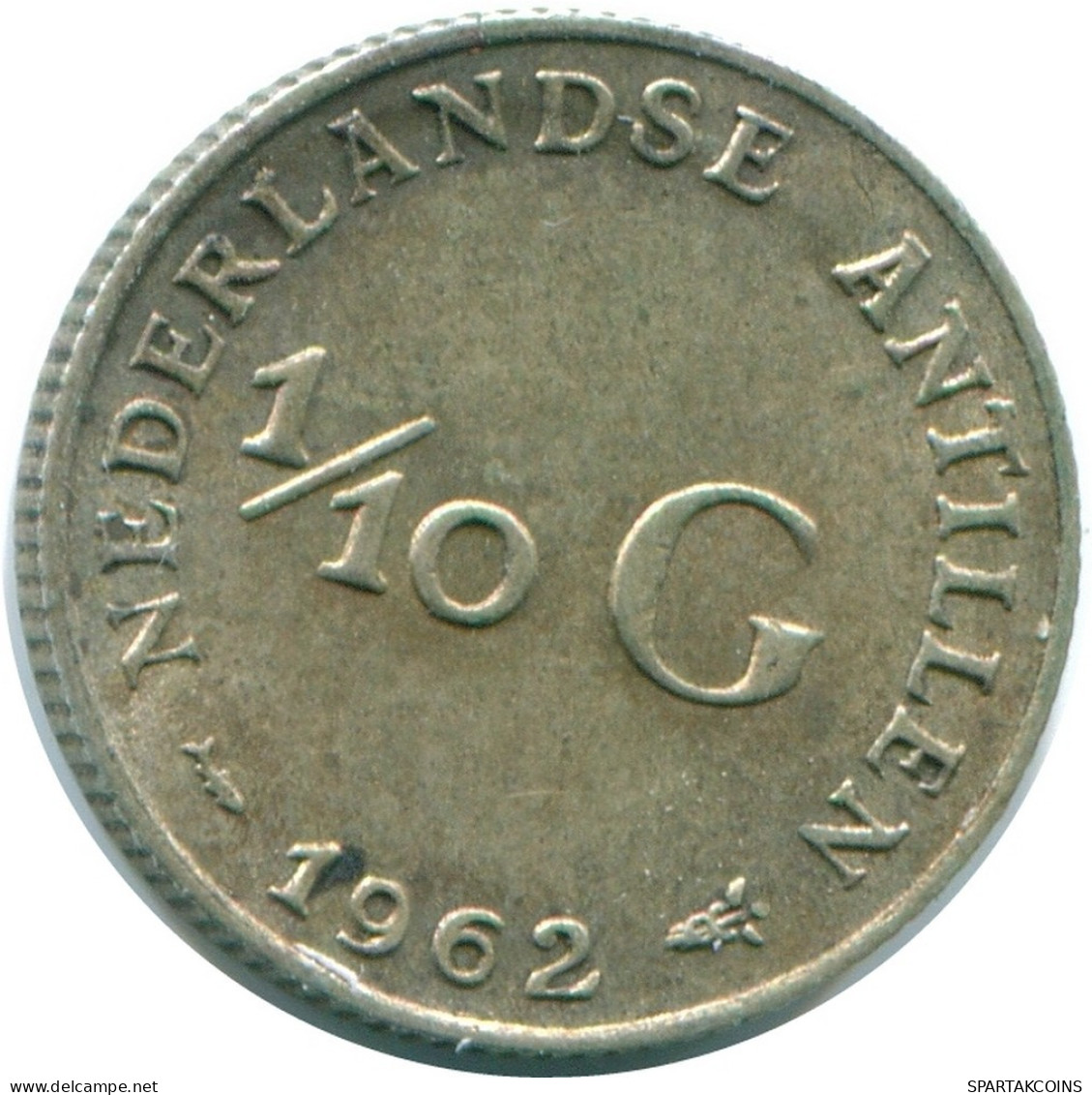 1/10 GULDEN 1962 NETHERLANDS ANTILLES SILVER Colonial Coin #NL12410.3.U.A - Antilles Néerlandaises