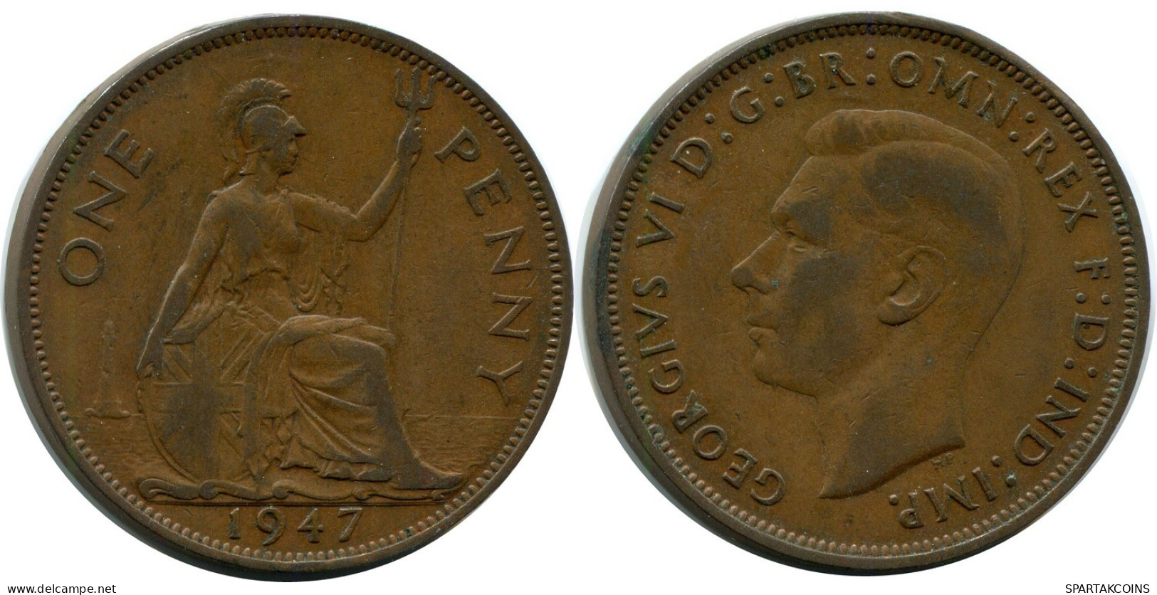 PENNY 1947 UK GRANDE-BRETAGNE GREAT BRITAIN Pièce #BB028.F.A - D. 1 Penny