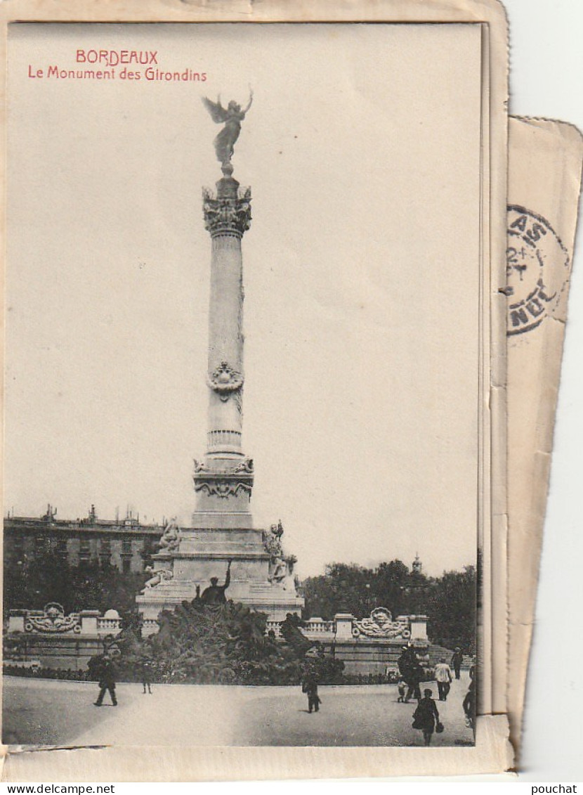 NE 10-(33) CARTE LETTRE SOUVENIR - BORDEAUX - MULTIVUES : GARE , PONT DE PIERRE , ALLEES DE TOURNY... 9 SCANS