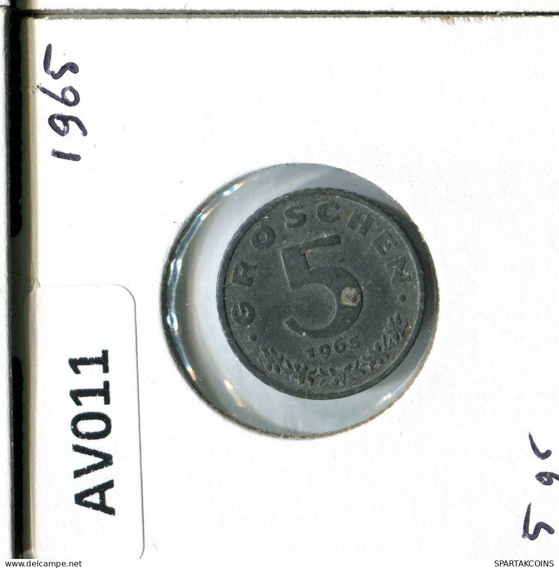 5 GROSCHEN 1965 AUSTRIA Coin #AV011.U.A - Austria