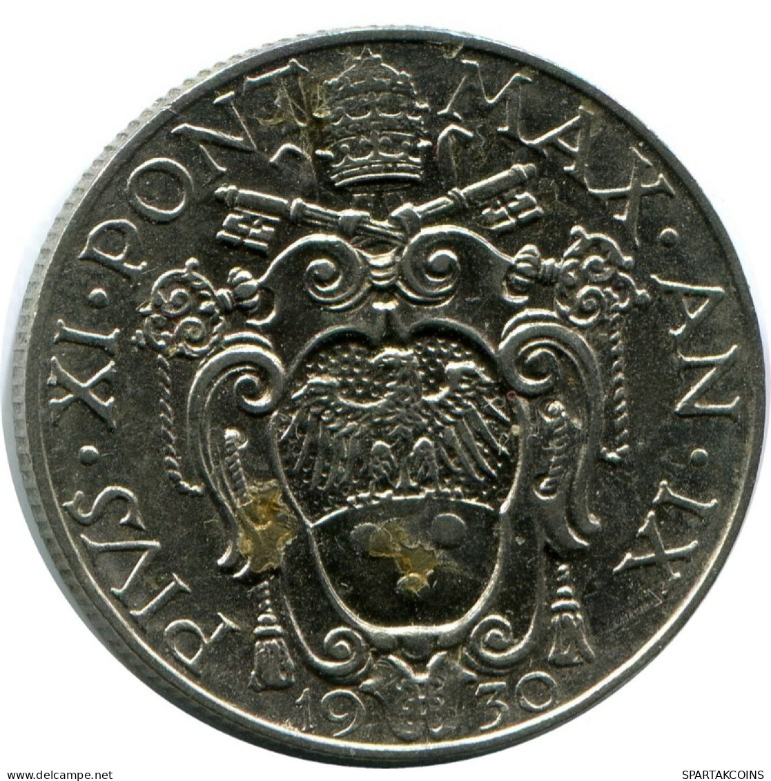 50 CENTESIMI 1930 VATICANO VATICAN Moneda Pius XI (1922-1939) #AH324.16.E.A - Vaticano