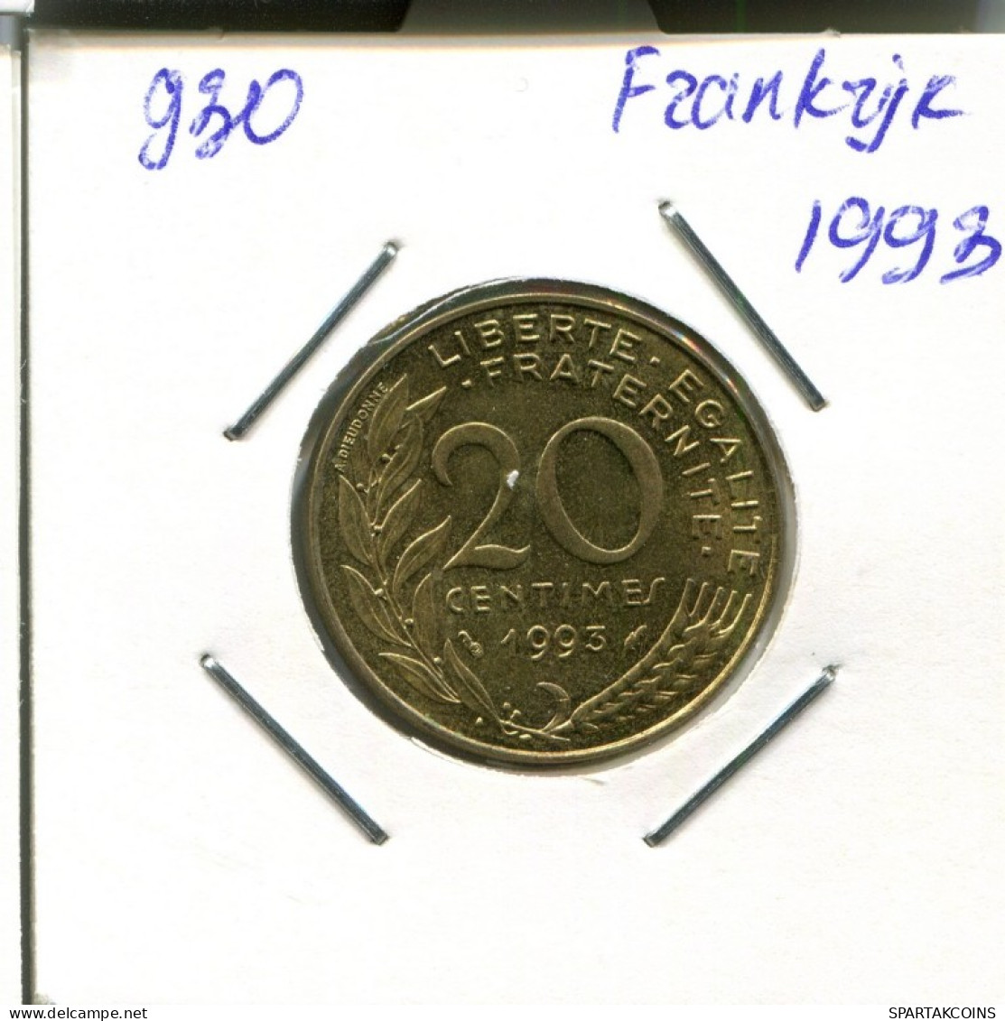 20 CENTIMES 1993 FRANCIA FRANCE Moneda #AN195.E.A - 20 Centimes