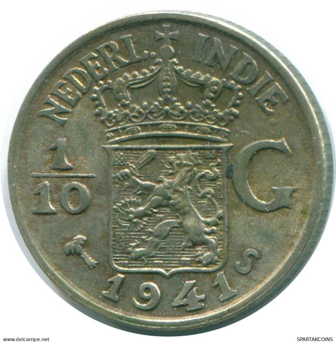 1/10 GULDEN 1941 S NIEDERLANDE OSTINDIEN SILBER Koloniale Münze #NL13821.3.D.A - Niederländisch-Indien