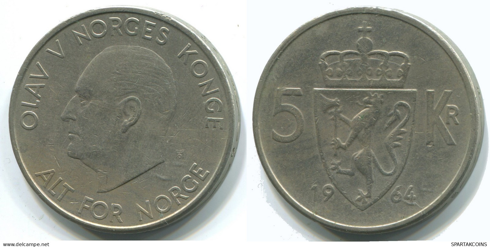 5 KRONER 1964NORUEGA NORWAY Moneda #WW1051.E.A - Noorwegen