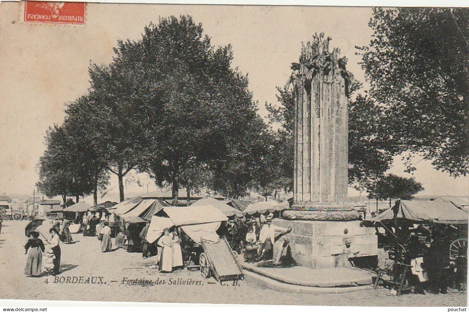 NE 10-(33) BORDEAUX - FONTAINE DES SALINIERES - ETALS - ANIMATION -  2 SCANS - Bordeaux