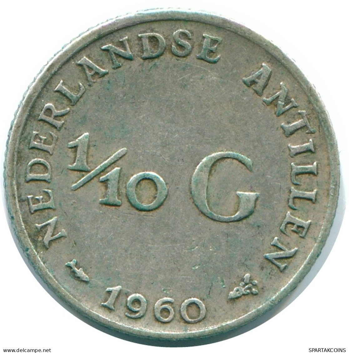 1/10 GULDEN 1960 NETHERLANDS ANTILLES SILVER Colonial Coin #NL12300.3.U.A - Antilles Néerlandaises