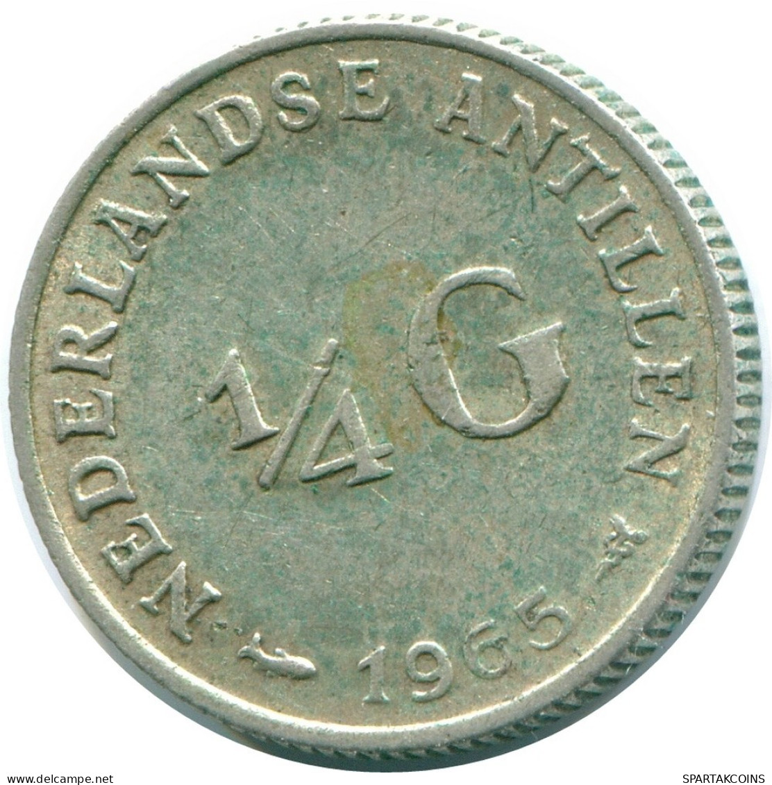 1/4 GULDEN 1965 NETHERLANDS ANTILLES SILVER Colonial Coin #NL11417.4.U.A - Antilles Néerlandaises