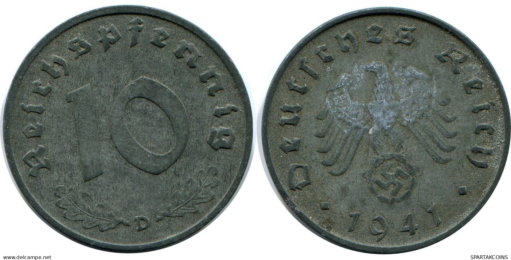 10 REICHSPFENNIG 1941 D ALEMANIA Moneda GERMANY #DB955.E.A - 10 Reichspfennig