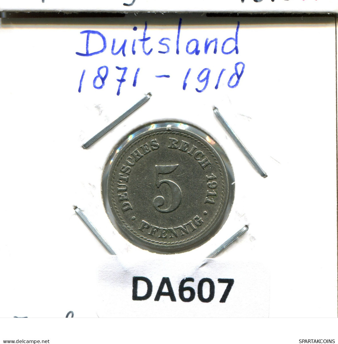 5 PFENNIG 1911 A ALEMANIA Moneda GERMANY #DA607.2.E.A - 5 Pfennig
