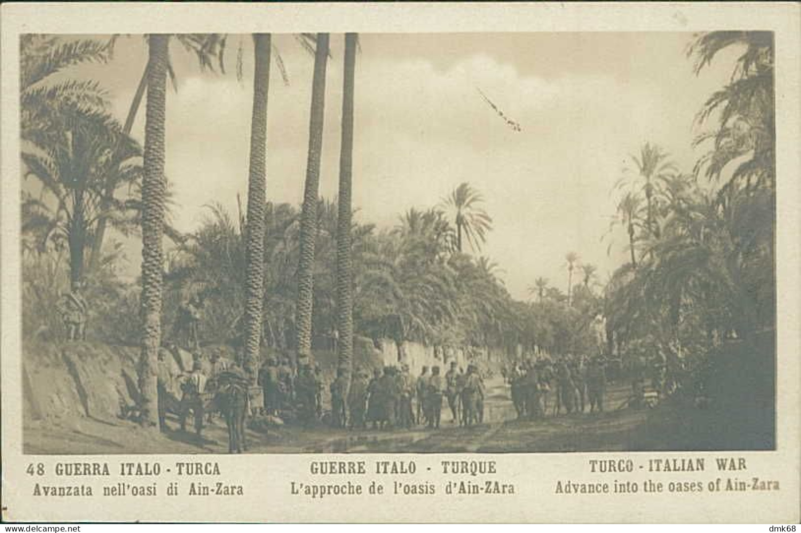 LIBYA / LIBIA - TURKEY / ITALY WAR - ADVANCE INTO THE OASES OF AIN ZARA - RPPC POSTCARD 1910s (12592) - Libya