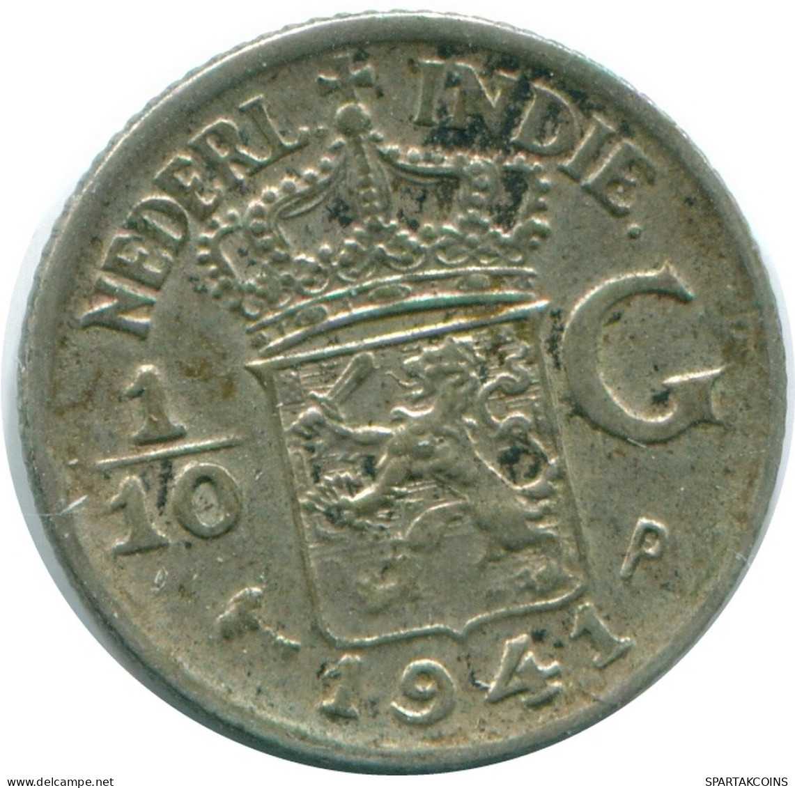 1/10 GULDEN 1941 P INDIAS ORIENTALES DE LOS PAÍSES BAJOS PLATA #NL13701.3.E.A - Indes Neerlandesas