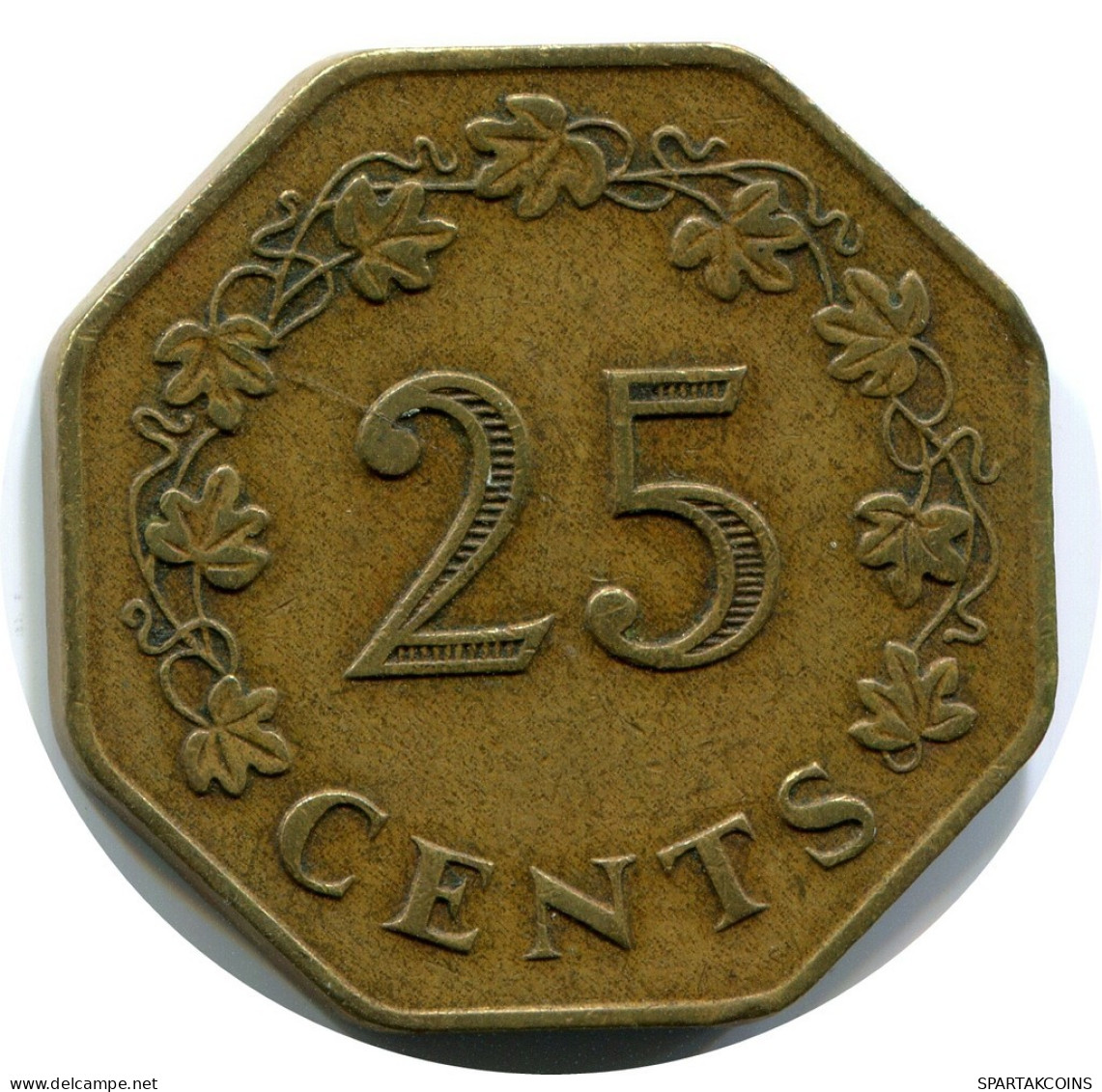 25 CENTS 1975 MALTA Münze #AZ312.D.A - Malte