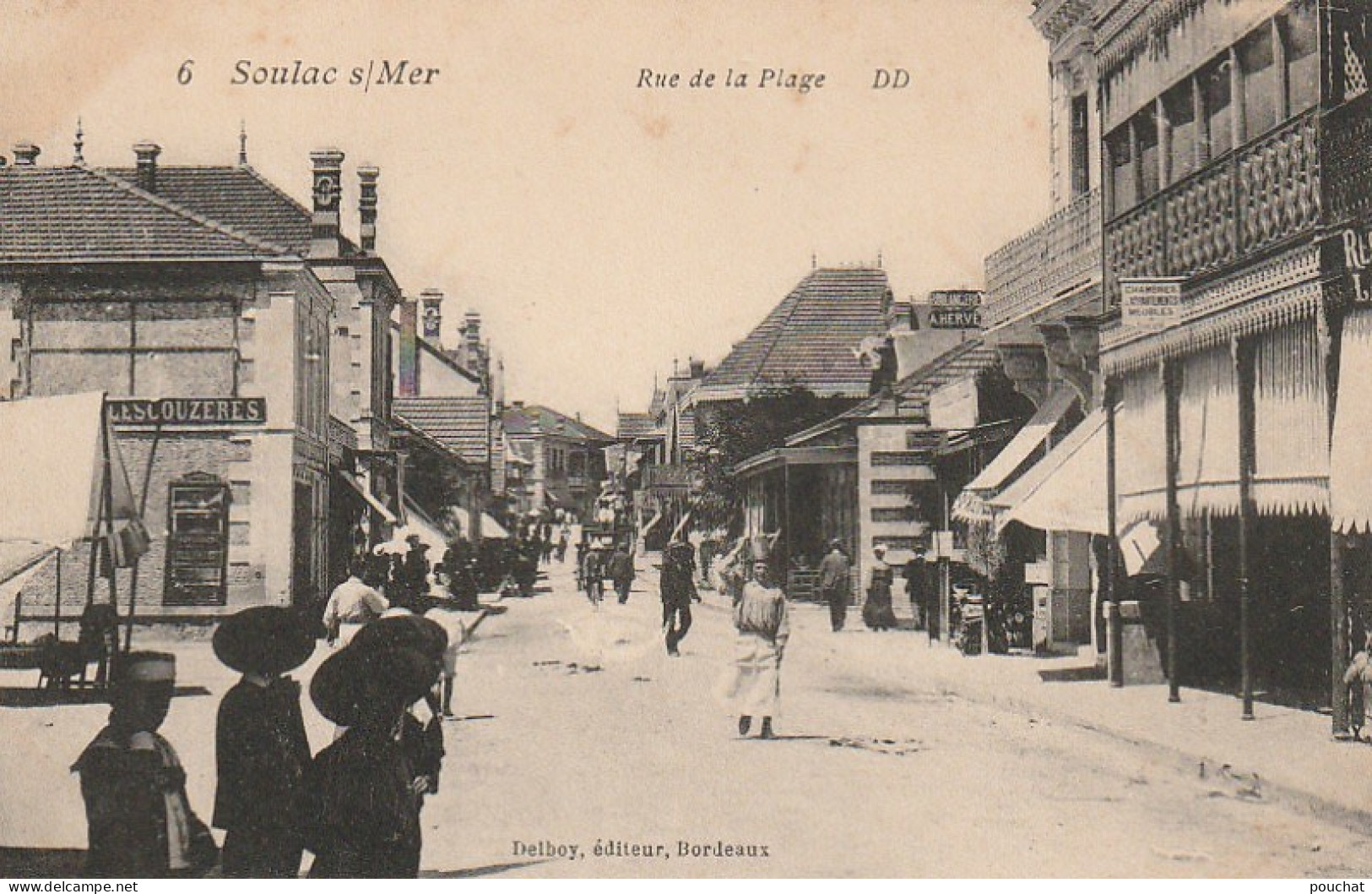 NE 10-(33) SOULAC SUR MER - RUE DE LA PLAGE - COMMERCES - ANIMATION - 2 SCANS - Soulac-sur-Mer